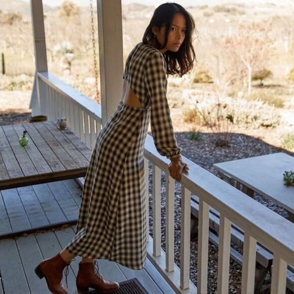 💕CHRISTY DAWN💕 The Sian Dress ~ Olive Gingham XS NWT - Picture 7 of 16